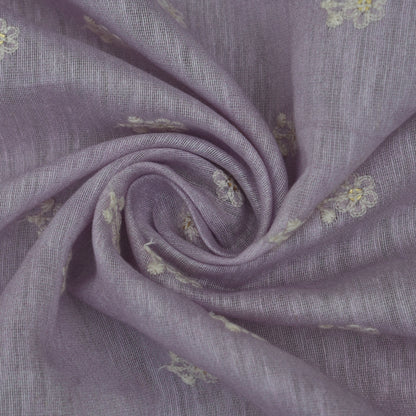 Mauve Color Linen Booti Fabric