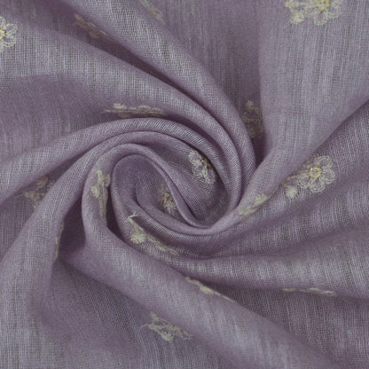 Mauve Color Linen Booti Fabric (Cut Pieces 3Mtr)