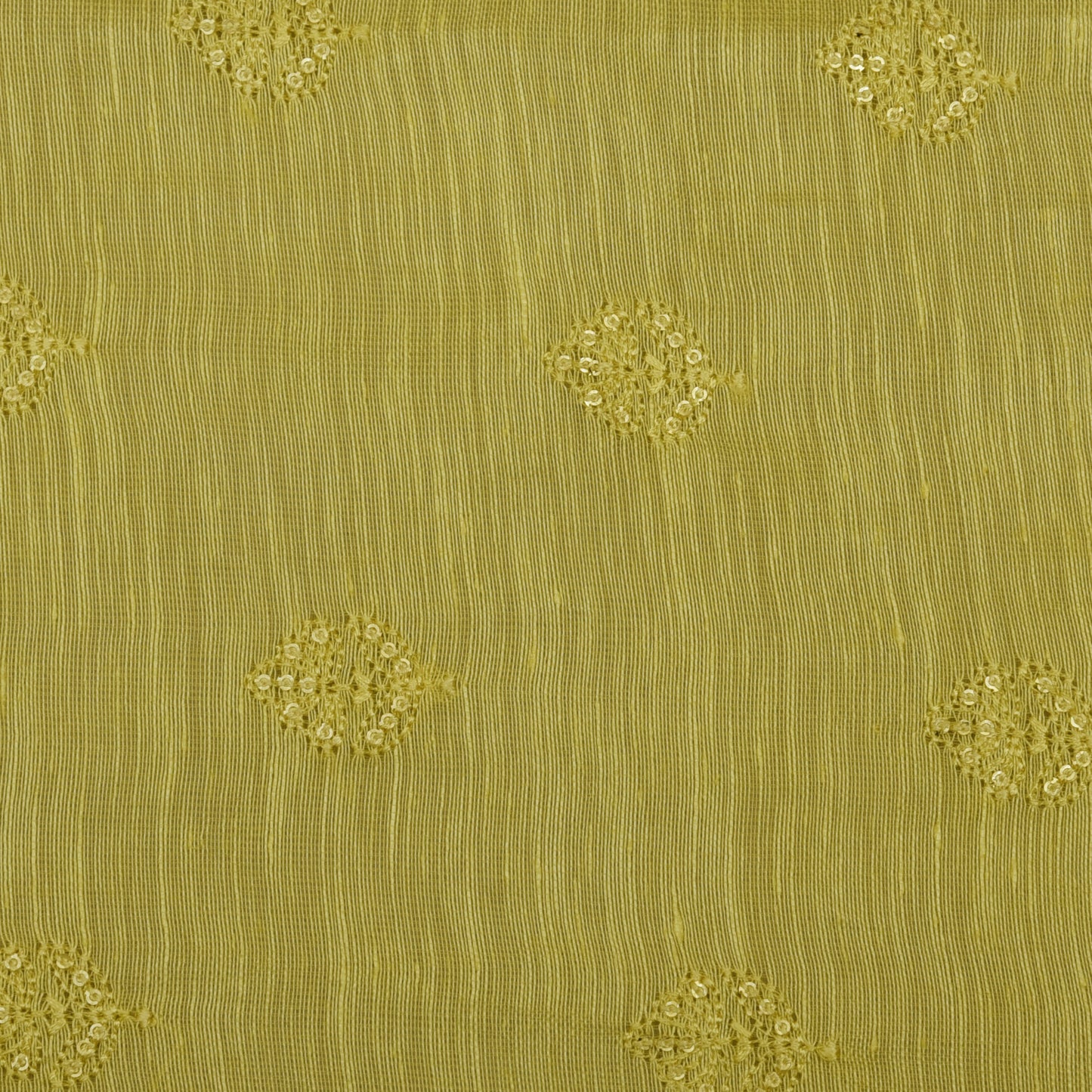 Yellow Color Linen Embroidery Fabric