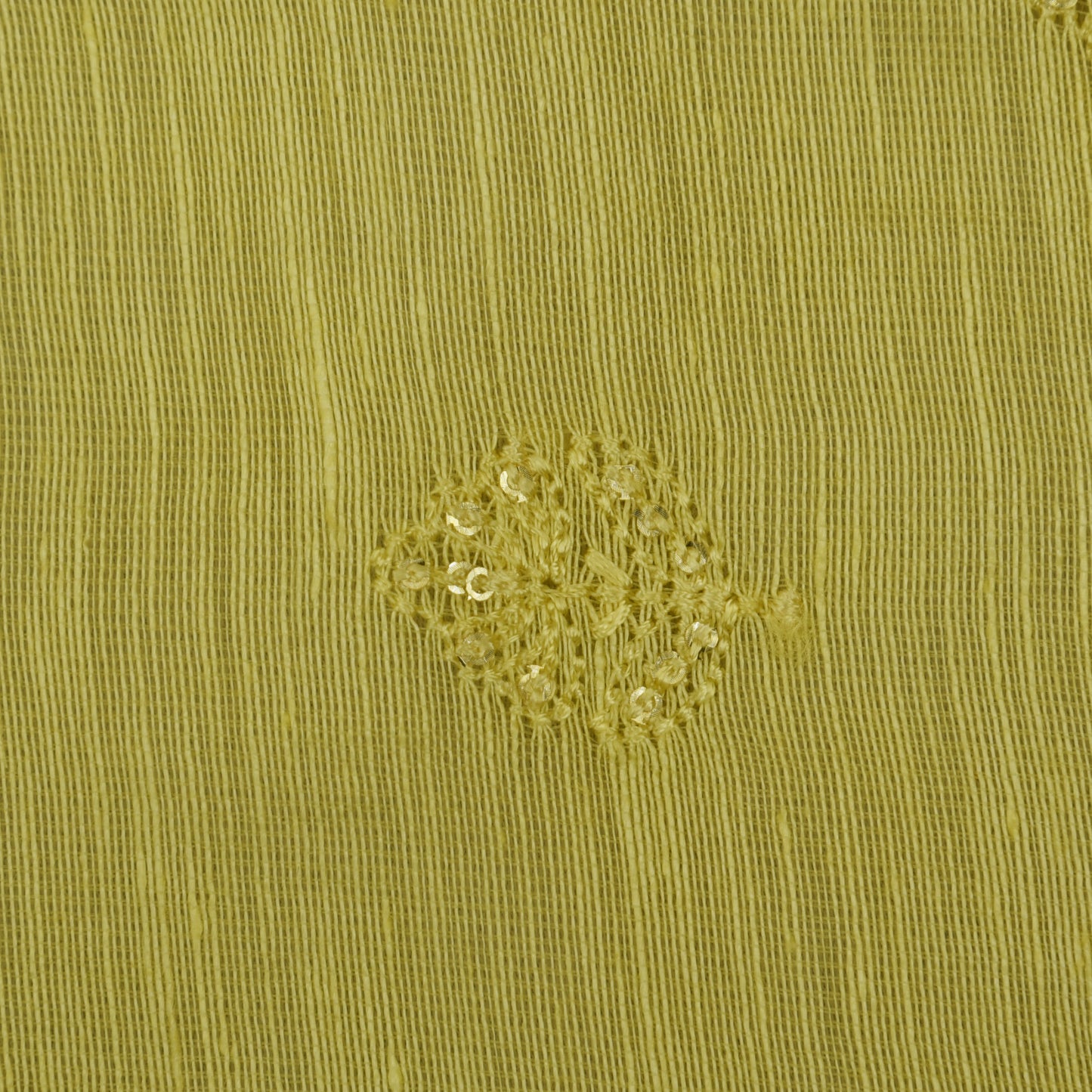 Yellow Color Linen Embroidery Fabric