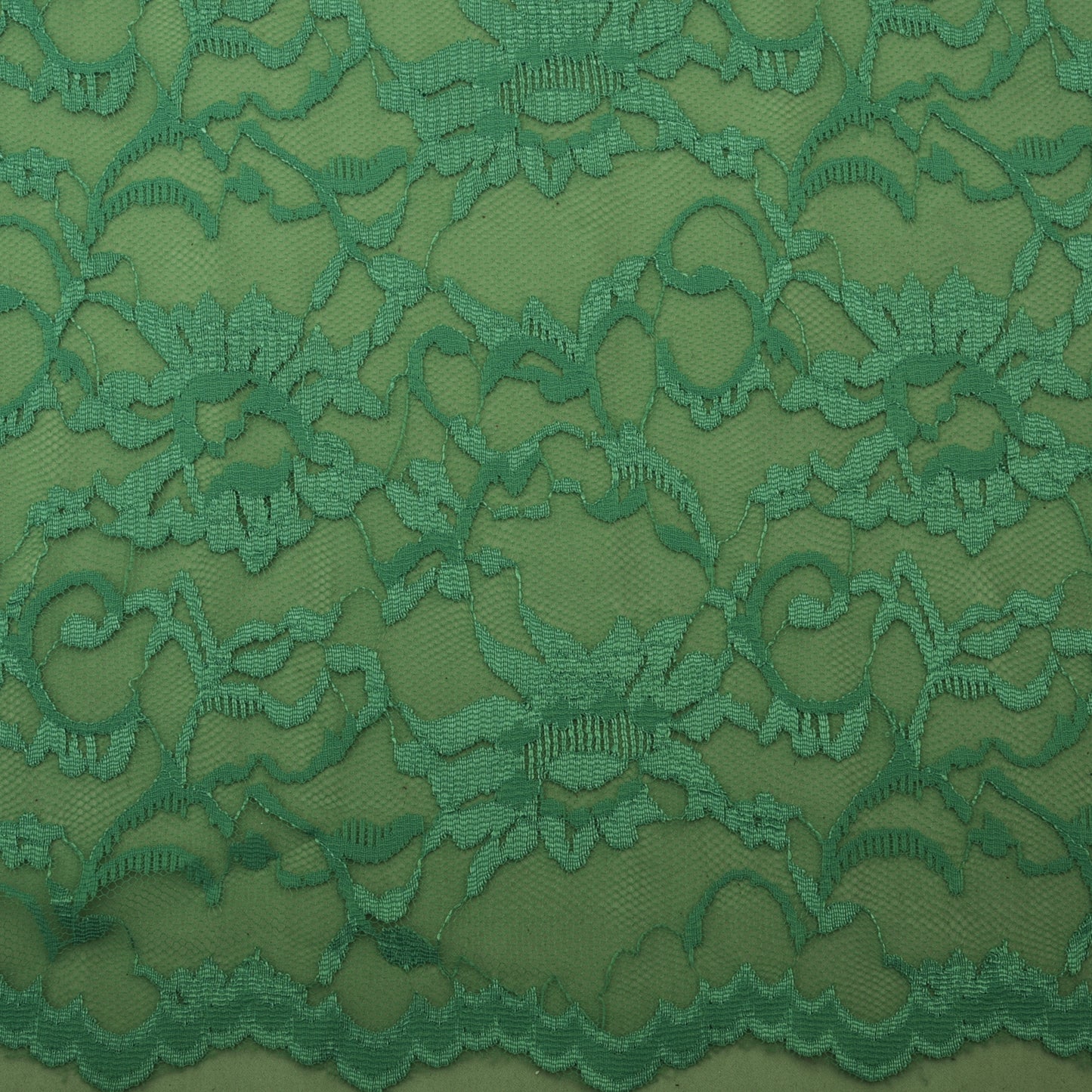 Pista Green Color Chantilly Lace Fabric