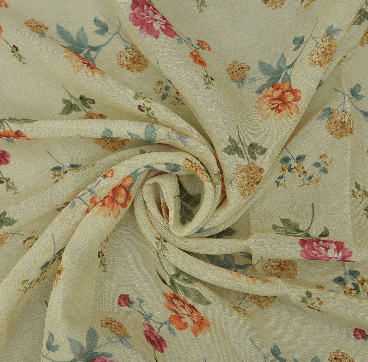 Floral Hydra Chinon Print Fabric