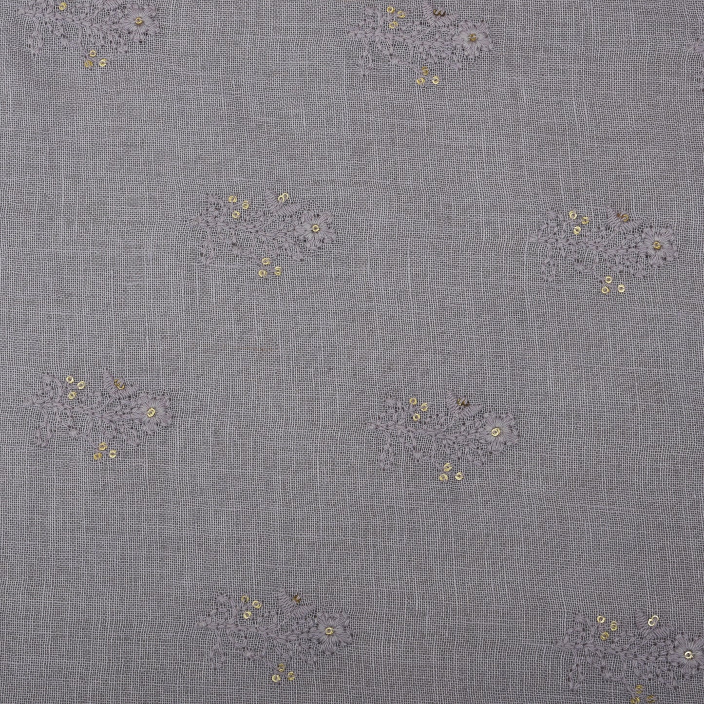 Mauve Color Linen Embroidery Fabric