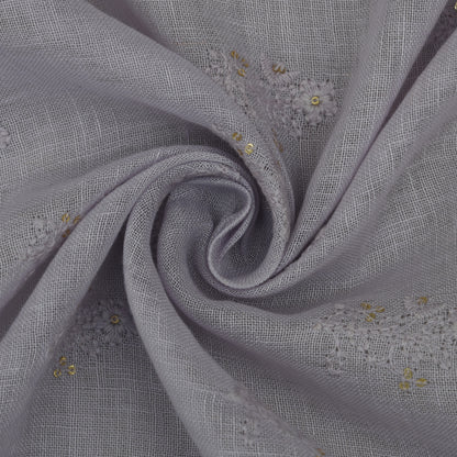 Mauve Color Linen Embroidery Fabric