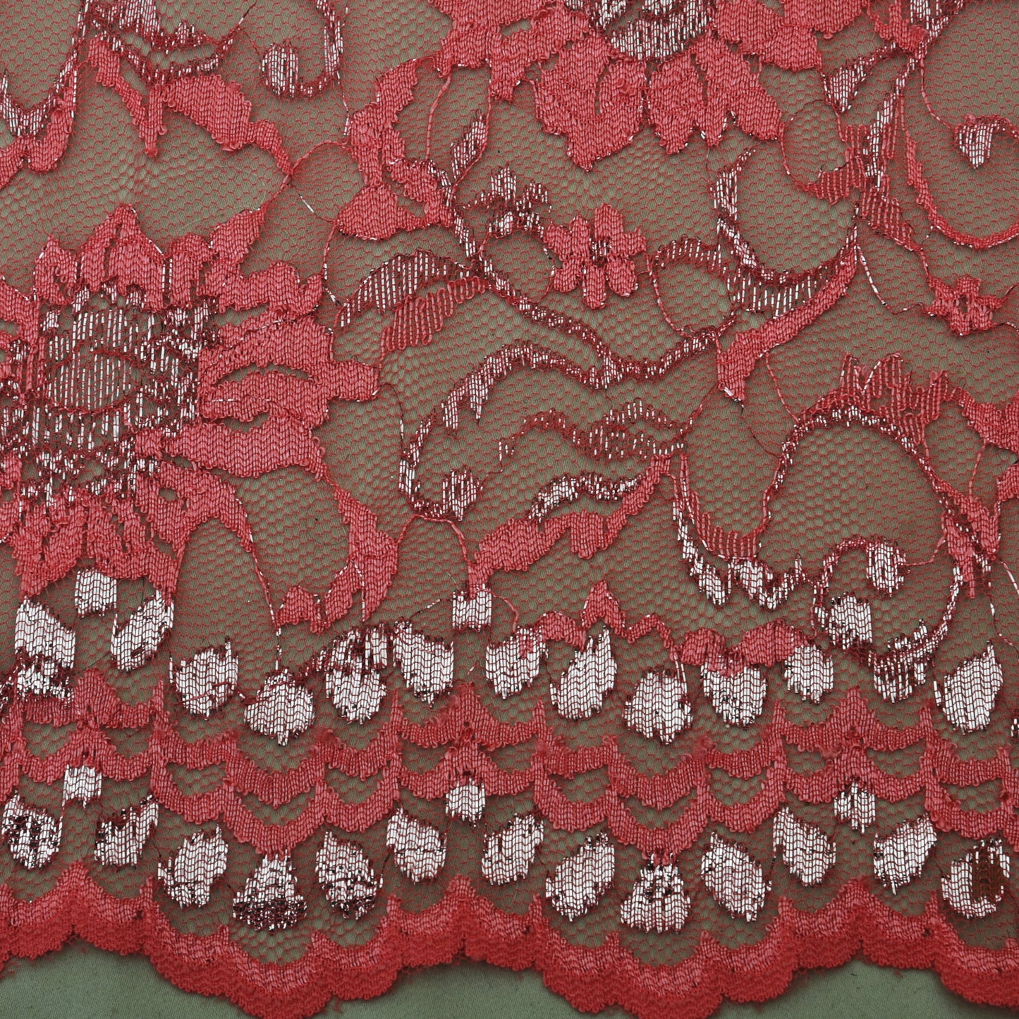 Pink Color Chantilly Lace Fabric