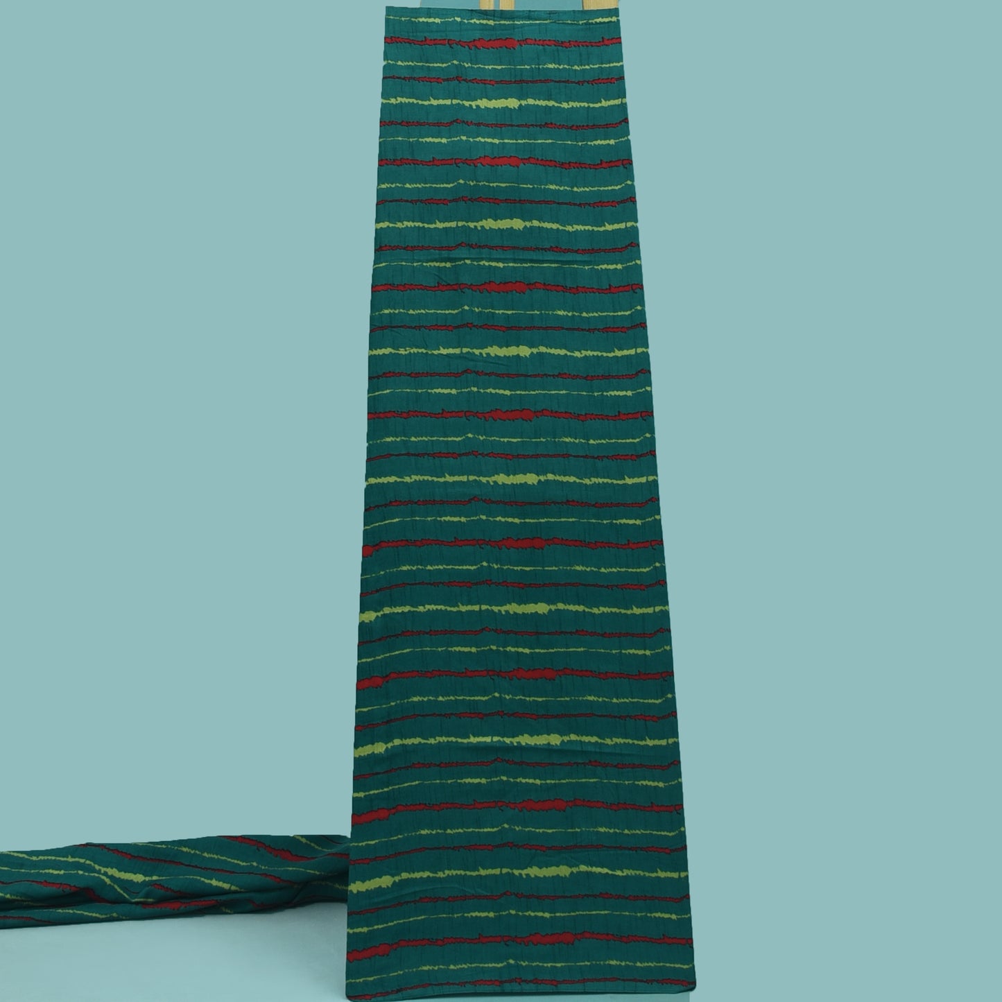 Multicolor Slub Chanderi Print Fabric