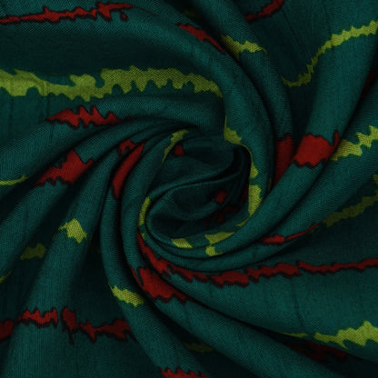 Multicolor Slub Chanderi Print Fabric