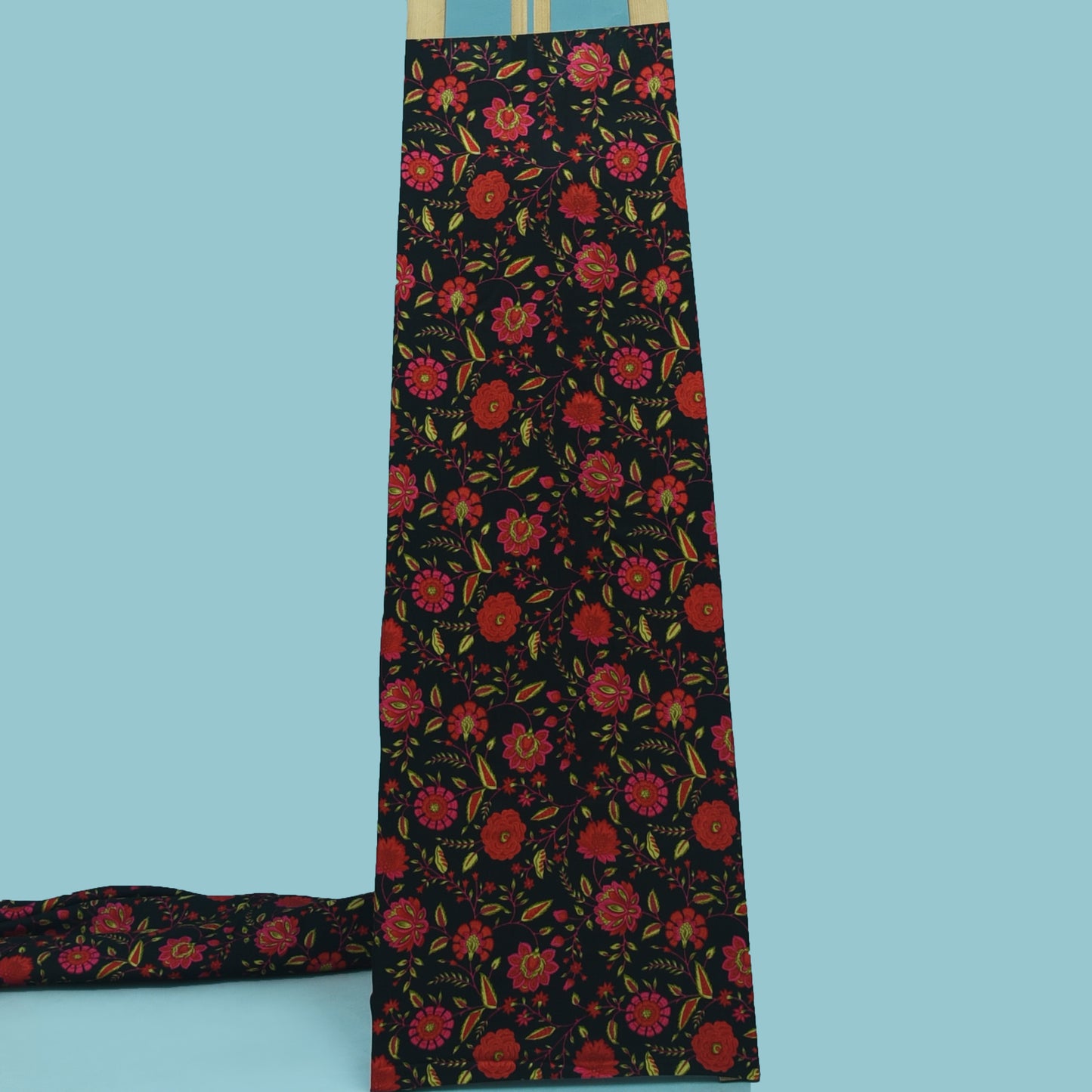 Multicolor Slub Chanderi Print Fabric