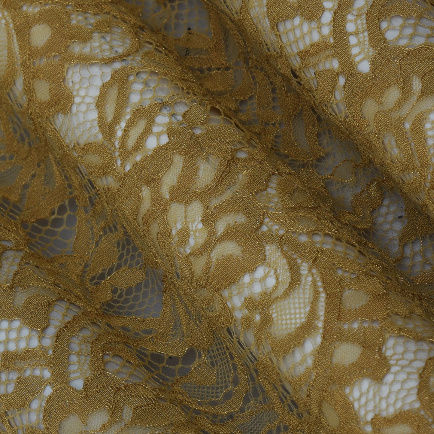 Beige Color Chantilly Lace Fabric