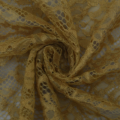 Beige Color Chantilly Lace Fabric