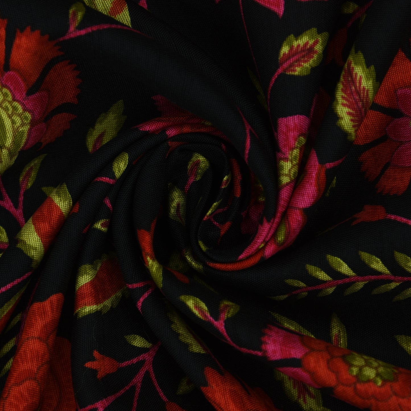 Multicolor Slub Chanderi Print Fabric