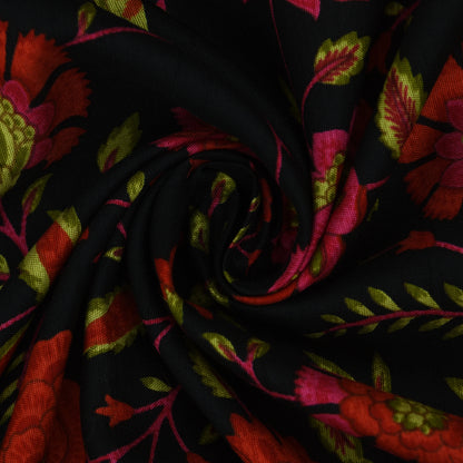 Multicolor Slub Chanderi Print Fabric