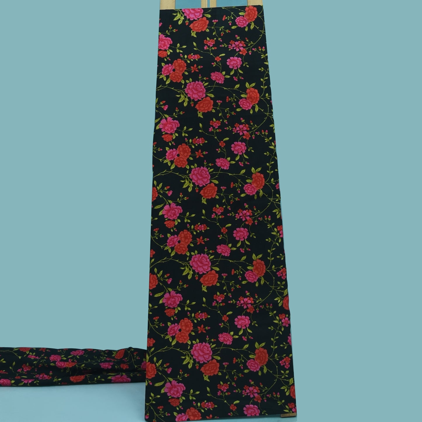 Multicolor Slub Chanderi Print Fabric