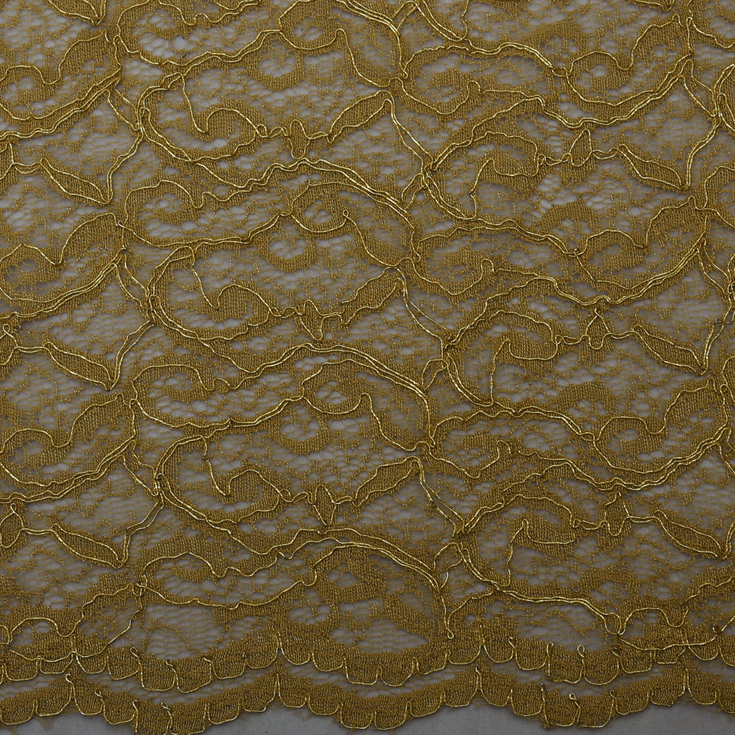 Beige Color Chantilly Lace Fabric