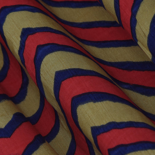 ZigZag Slub Chanderi Print Fabric