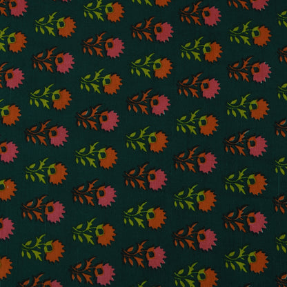 Multicolor Slub Chanderi Print Fabric