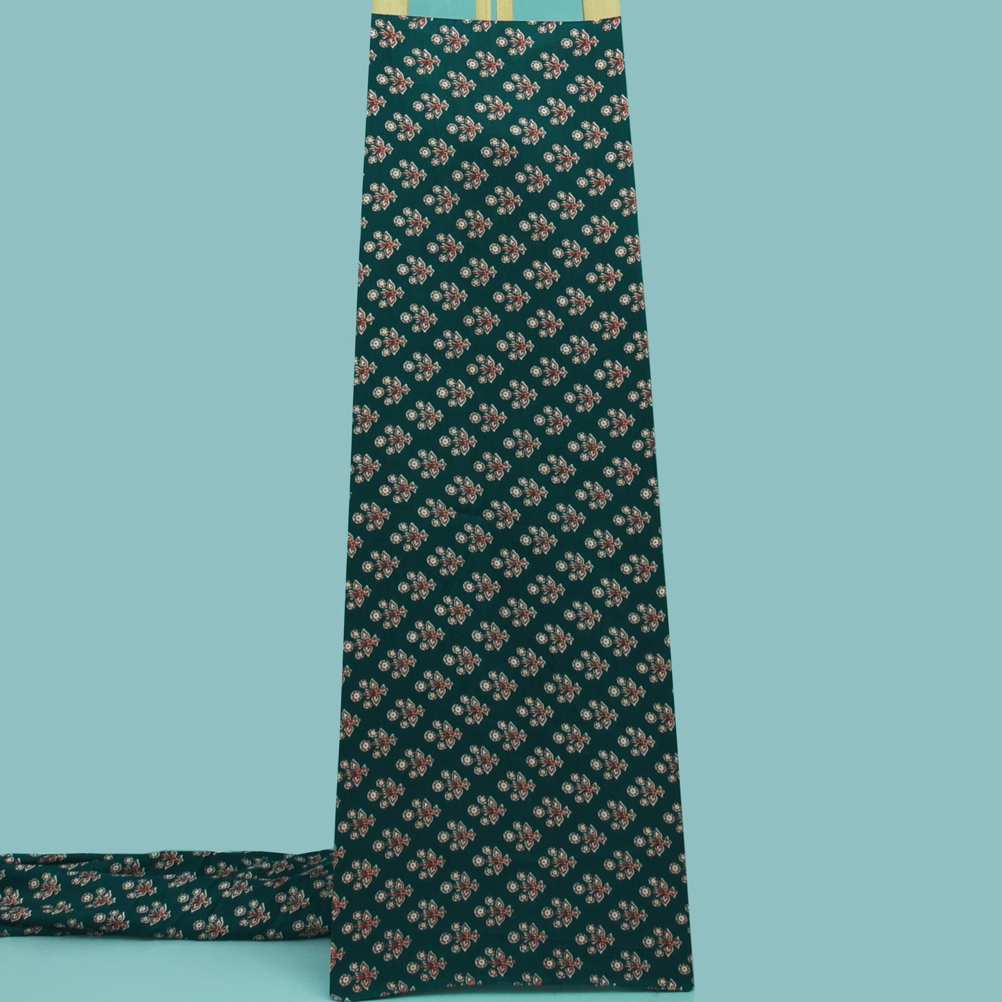 Multicolor Slub Chanderi Print Fabric