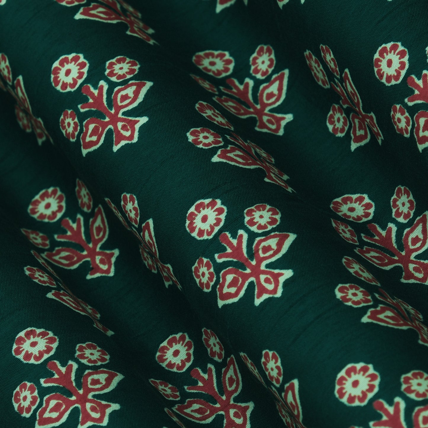 Multicolor Slub Chanderi Print Fabric