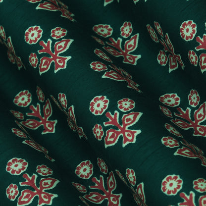 Multicolor Slub Chanderi Print Fabric
