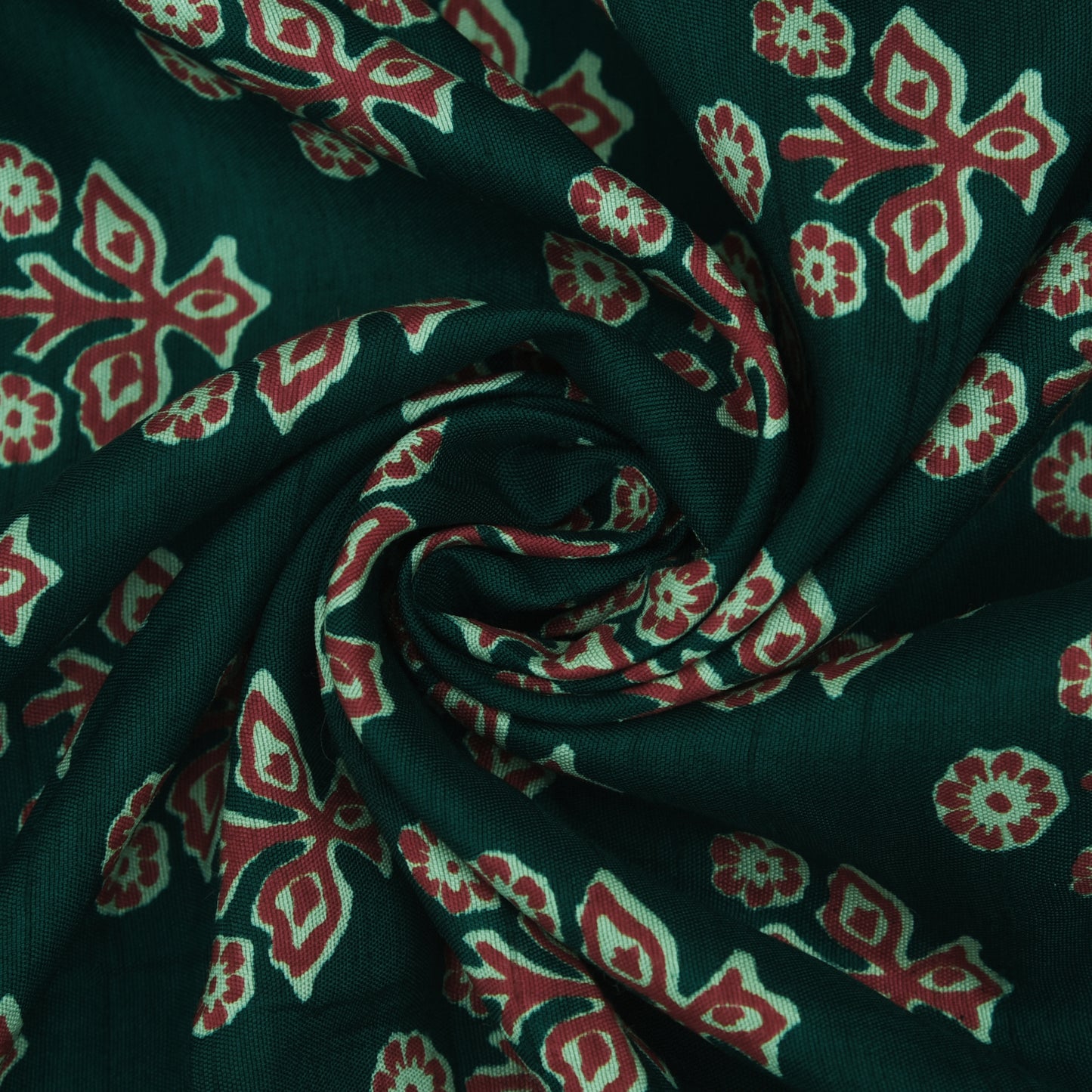 Multicolor Slub Chanderi Print Fabric