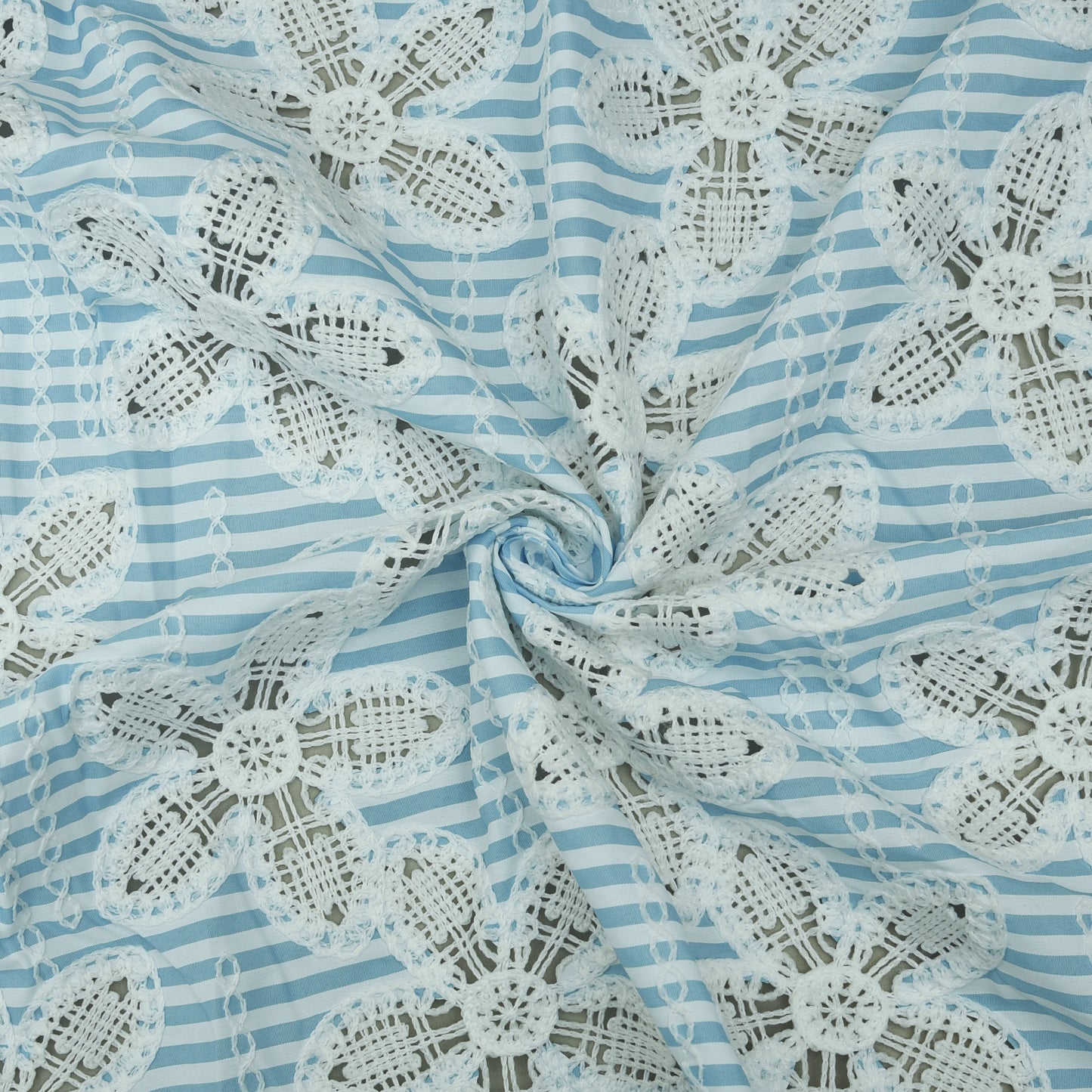 Crepe Stripe Embroidery Fabric