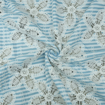 Crepe Stripe Embroidery Fabric