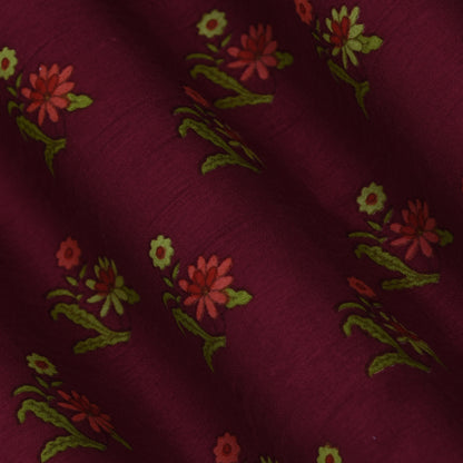 Multicolor Slub Chanderi Print Fabric