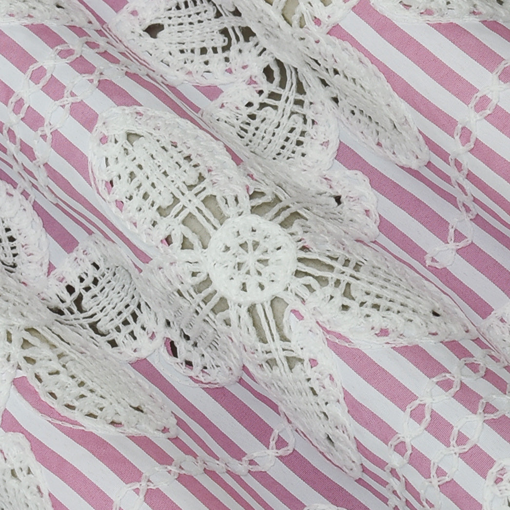 Crepe Stripe Embroidery Fabric