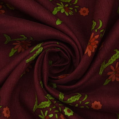 Multicolor Slub Chanderi Print Fabric