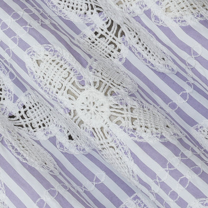 Crepe Stripe Embroidery Fabric