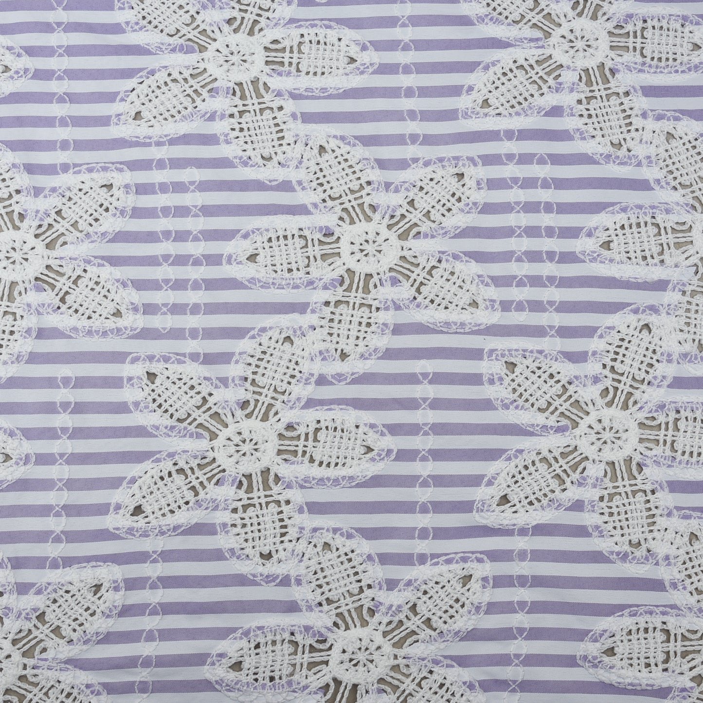 Crepe Stripe Embroidery Fabric