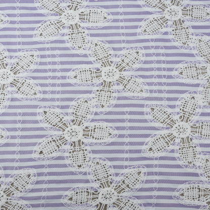 Crepe Stripe Embroidery Fabric