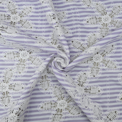 Crepe Stripe Embroidery Fabric