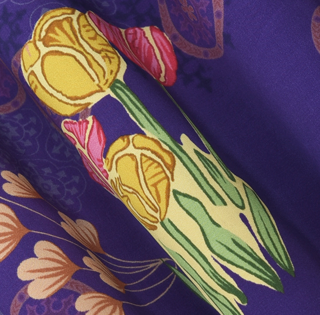 Multicolor Floral Crepe Print Fabric