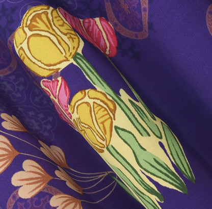 Multicolor Floral Crepe Print Fabric