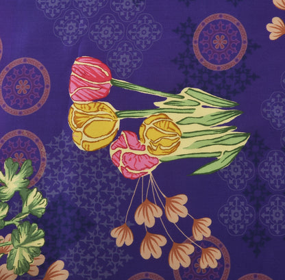 Multicolor Floral Crepe Print Fabric