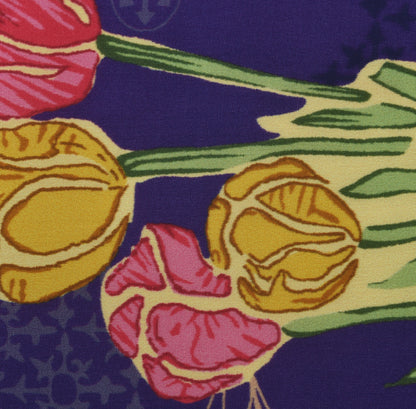 Multicolor Floral Crepe Print Fabric