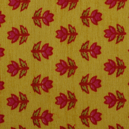 Multicolor Slub Chanderi Print Fabric