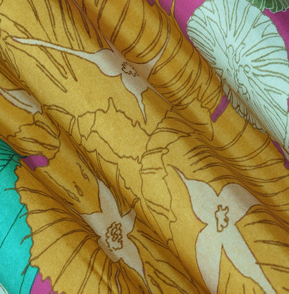 Multicolor Floral Crepe Print Fabric