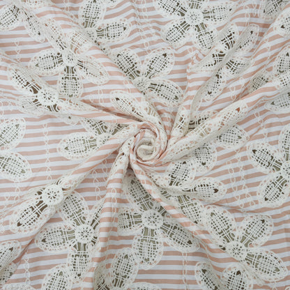 Crepe Stripe Embroidery Fabric