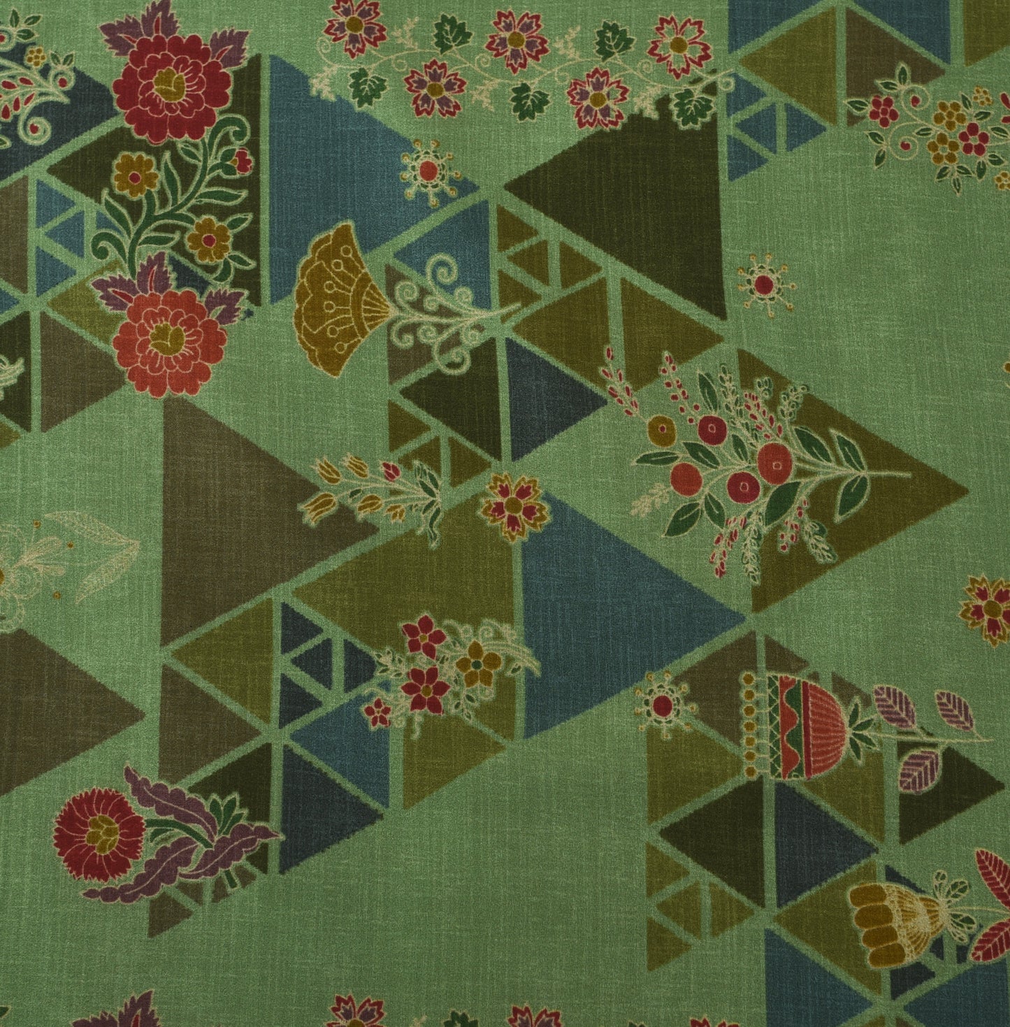 Multicolor Floral Crepe Print Fabric