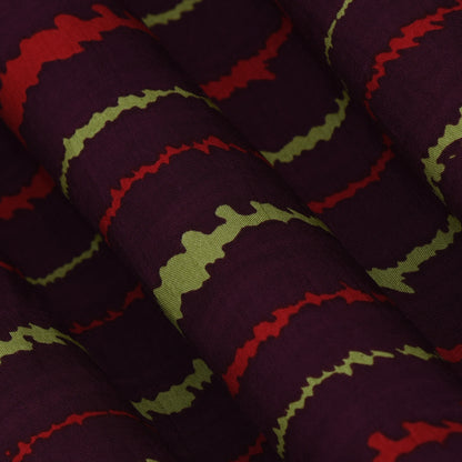 Multicolor Slub Chanderi Print Fabric