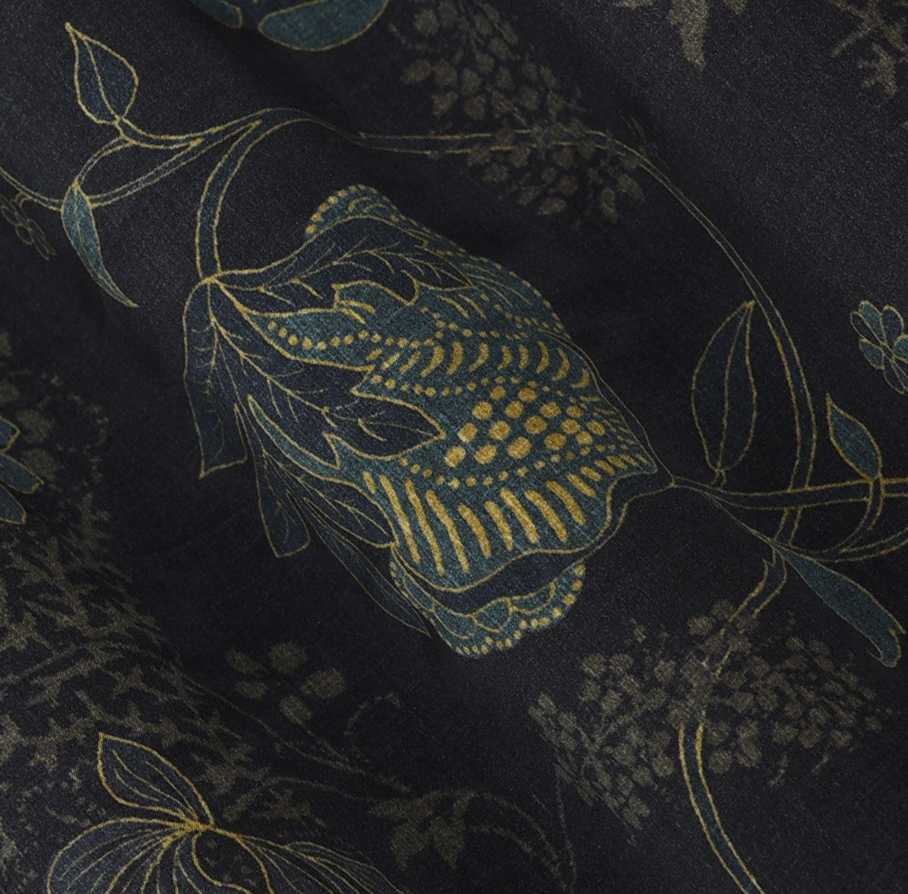 Multicolor Floral Crepe Print Fabric