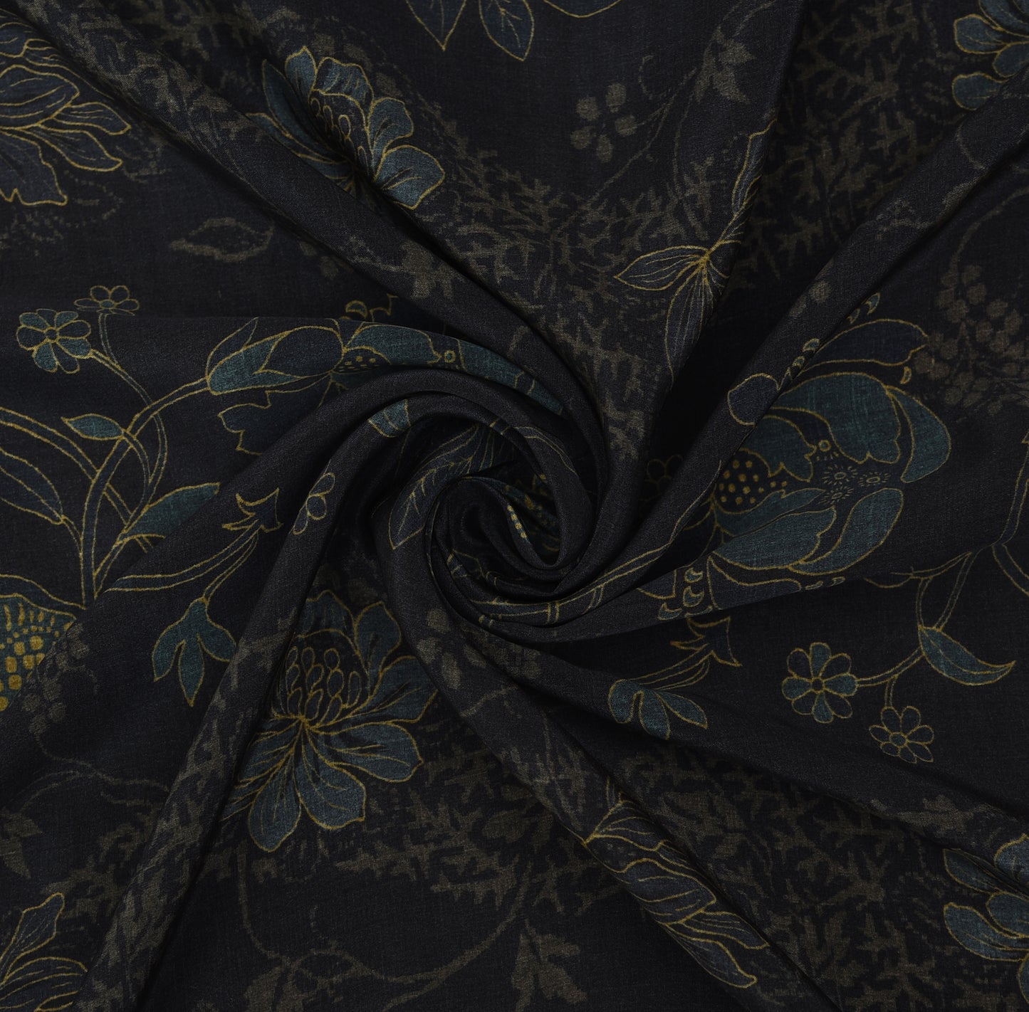 Multicolor Floral Crepe Print Fabric