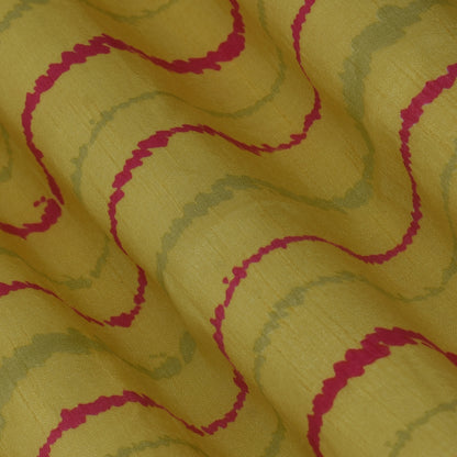 ZigZag Slub Chanderi Print Fabric