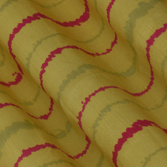 ZigZag Slub Chanderi Print Fabric