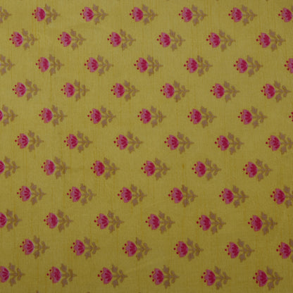 Multicolor Slub Chanderi Print Fabric