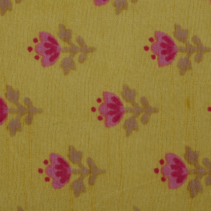 Multicolor Slub Chanderi Print Fabric