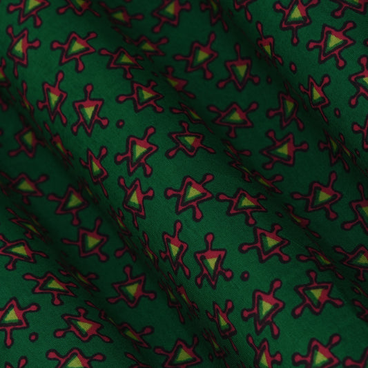 Multicolor Slub Chanderi Print Fabric