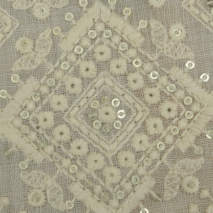 Linen Border Print Embroidery Fabric